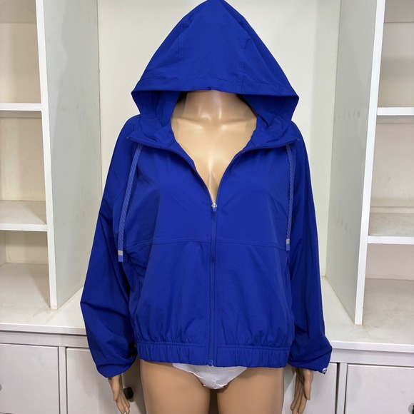 Fabletics Other - Fabletics Womens Royal Blue Full Zip Hooded Windbreaker Jacket JT2356907 Large